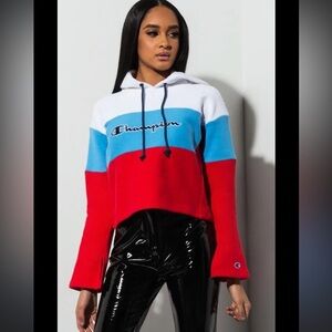 Vtg80s CHAMPION REVERSE
WEAVE‎ COLORBLOCK CROPPED HOODIE SWEATSHIRT
